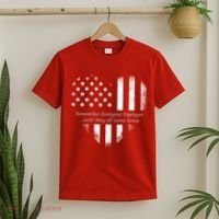 Red Friday Until They Come Home US Flag Heart T-Shirt thumb 2