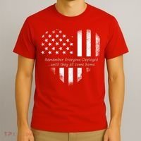 Red Friday Until They Come Home US Flag Heart T-Shirt thumb 3