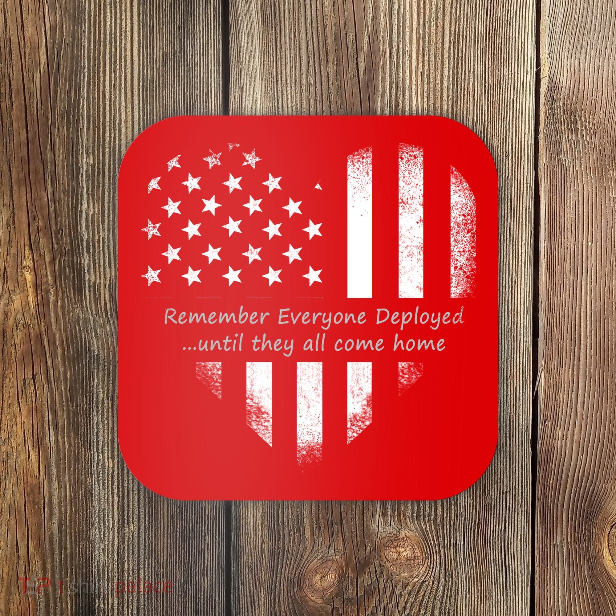 Red Friday Until They Come Home US Flag Heart Coaster