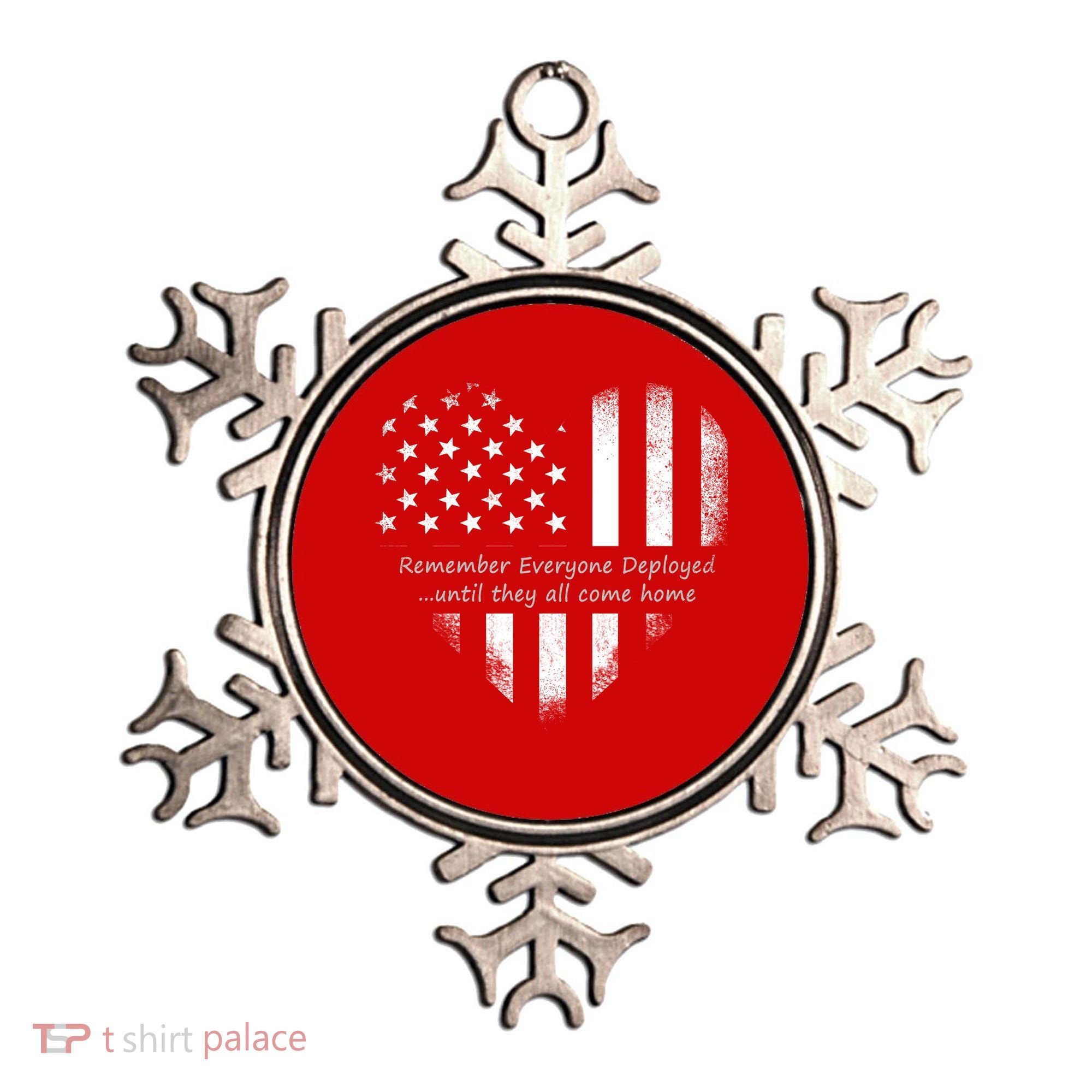 Red Friday Until They Come Home US Flag Heart Ornament