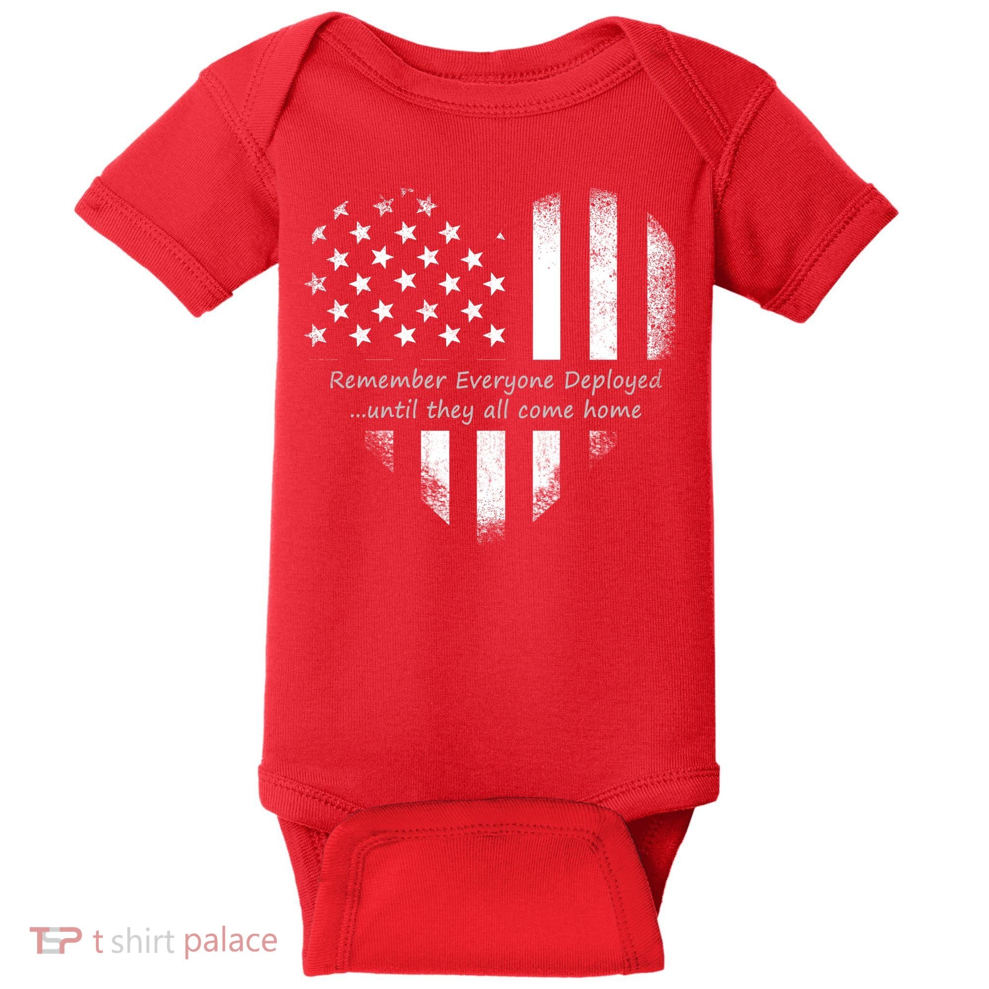 Red Friday Until They Come Home US Flag Heart Baby Bodysuit