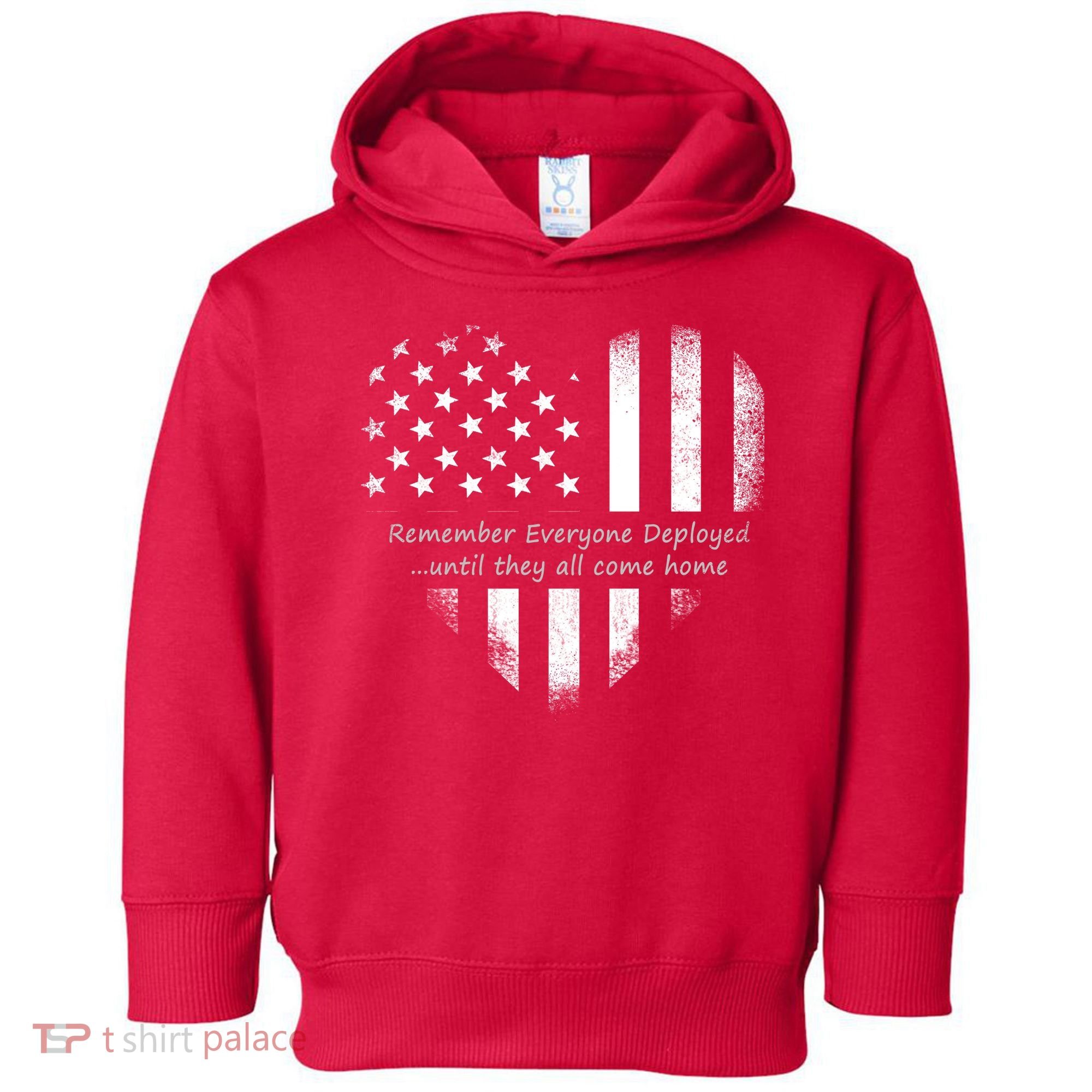 Red Friday Until They Come Home US Flag Heart Toddler Hoodie