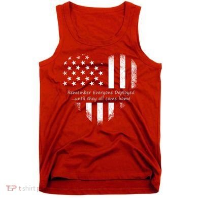 Red Friday Until They Come Home US Flag Heart Tank Top