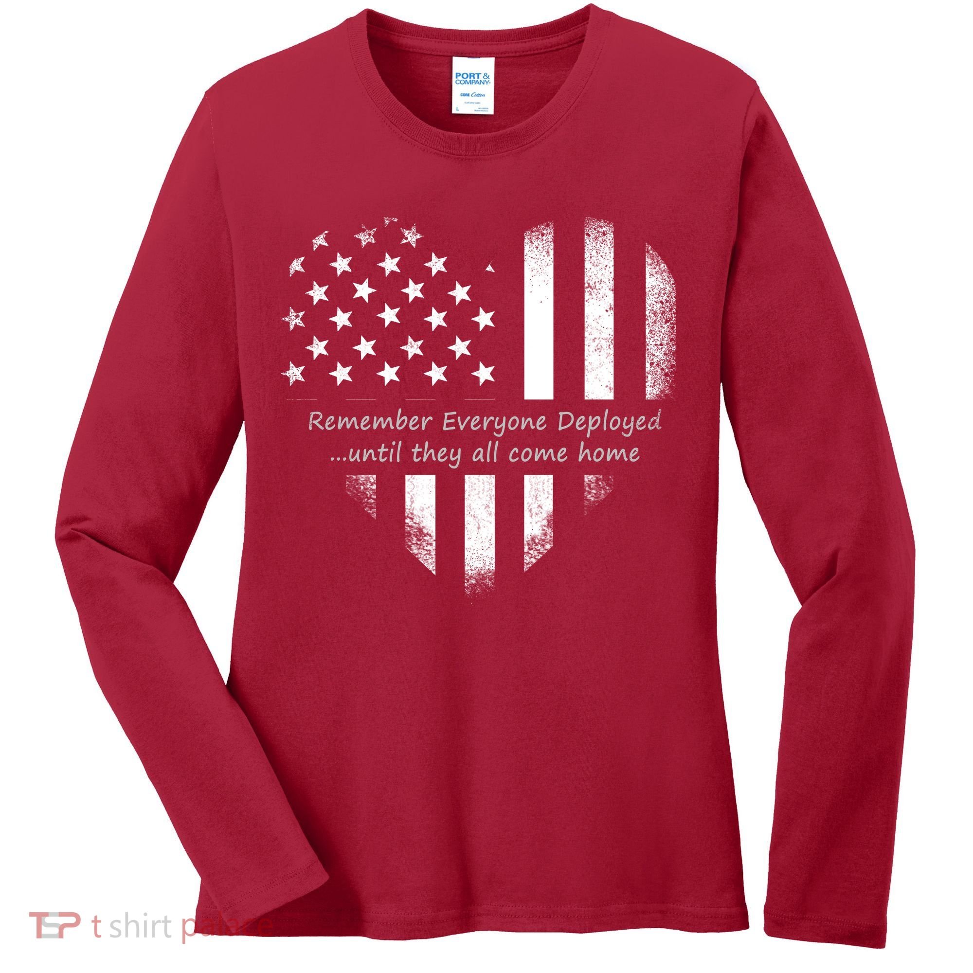 Red Friday Until They Come Home US Flag Heart Women's Long Sleeve Shirt