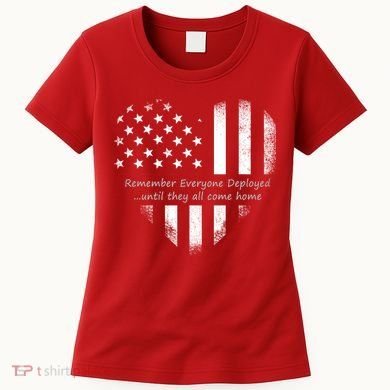 Red Friday Until They Come Home US Flag Heart Women's T-Shirt