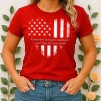 Red Friday Until They Come Home US Flag Heart Women's T-Shirt thumb 2