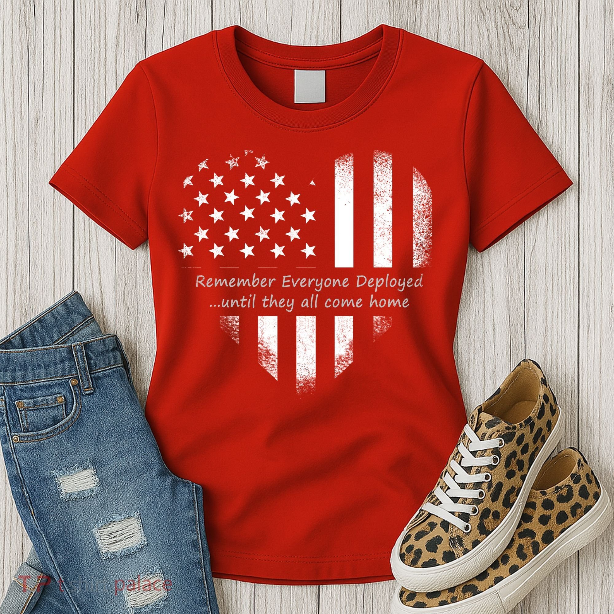Red Friday Until They Come Home US Flag Heart Women's T-Shirt