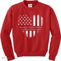 Red Friday Until They Come Home US Flag Heart Kids Sweatshirt thumb 0