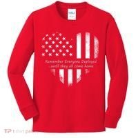 Red Friday Until They Come Home US Flag Heart Kids Long Sleeve Shirt thumb 0
