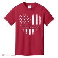 Red Friday Until They Come Home US Flag Heart Kids T-Shirt thumb 0
