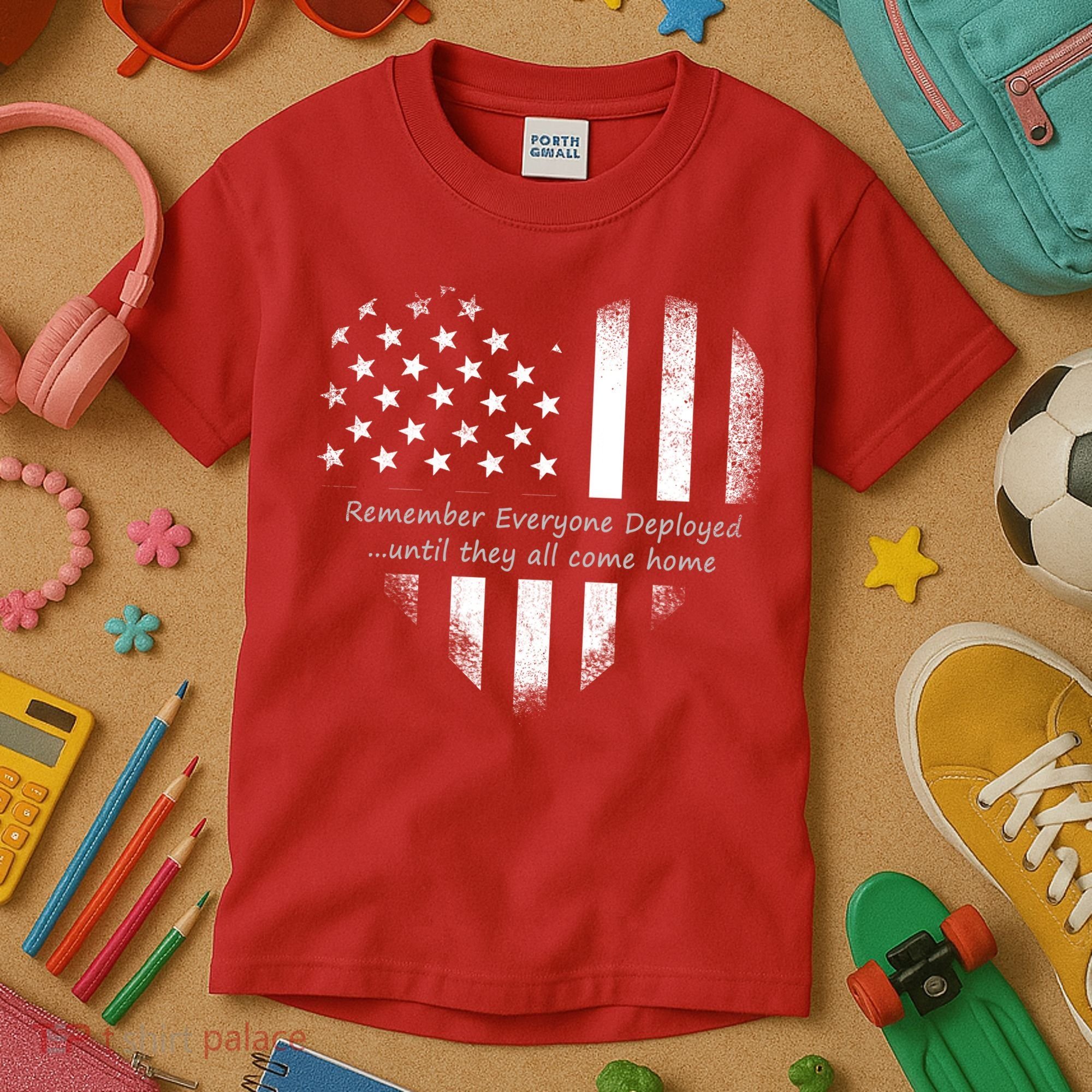 Red Friday Until They Come Home US Flag Heart Kids T-Shirt