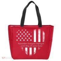 Red Friday Until They Come Home US Flag Heart Tote Bag thumb 0