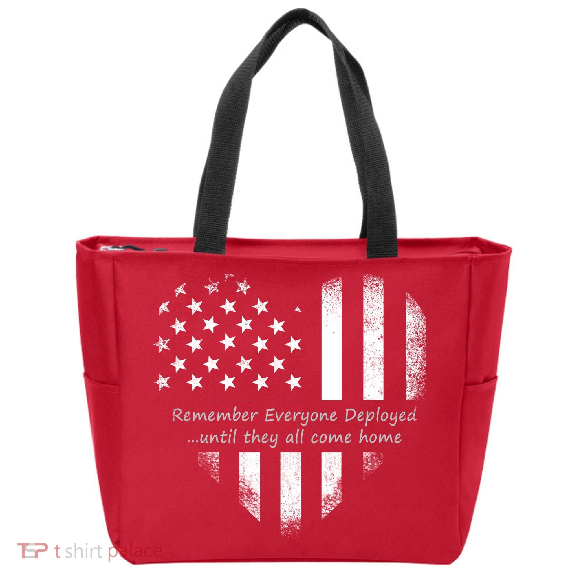 Red Friday Until They Come Home US Flag Heart Tote Bag