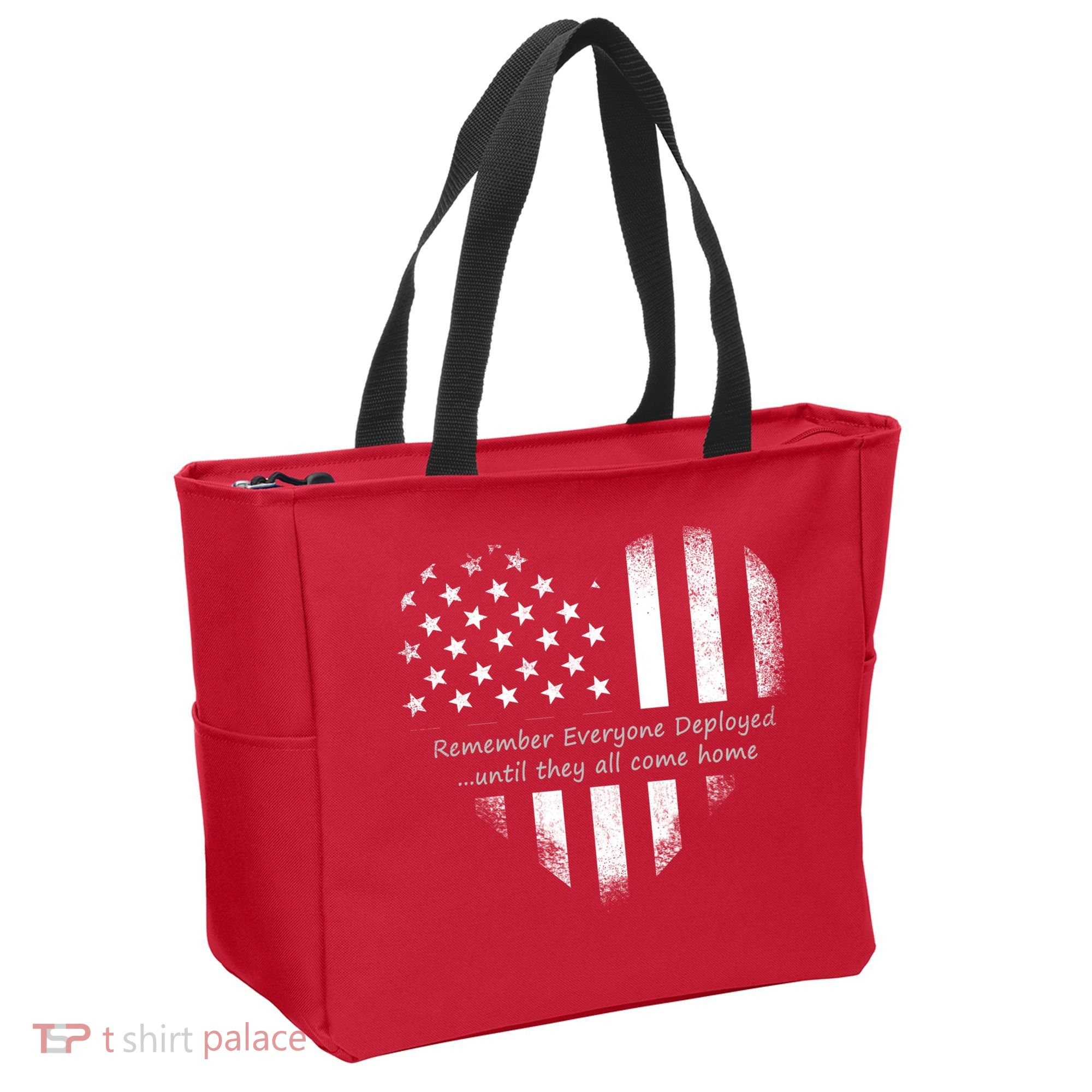 Red Friday Until They Come Home US Flag Heart Tote Bag