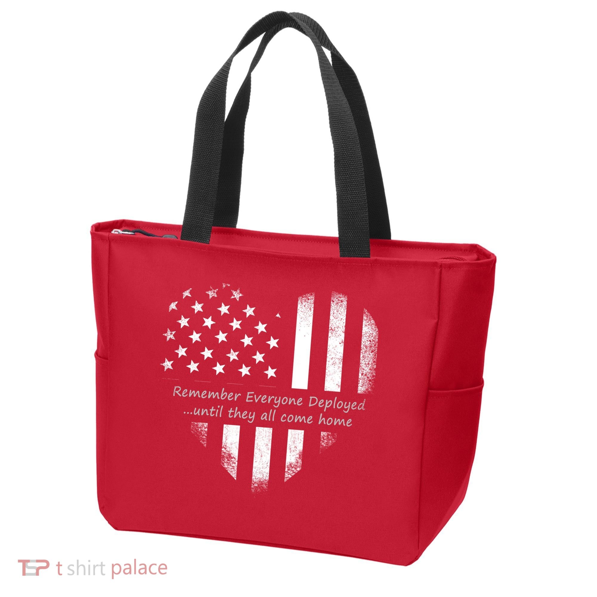 Red Friday Until They Come Home US Flag Heart Tote Bag