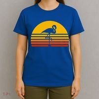 Retro Flamingo Vintage Sunset Flamingo Great Gift T-Shirt thumb 4