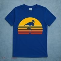 Retro Flamingo Vintage Sunset Flamingo Great Gift T-Shirt thumb 5