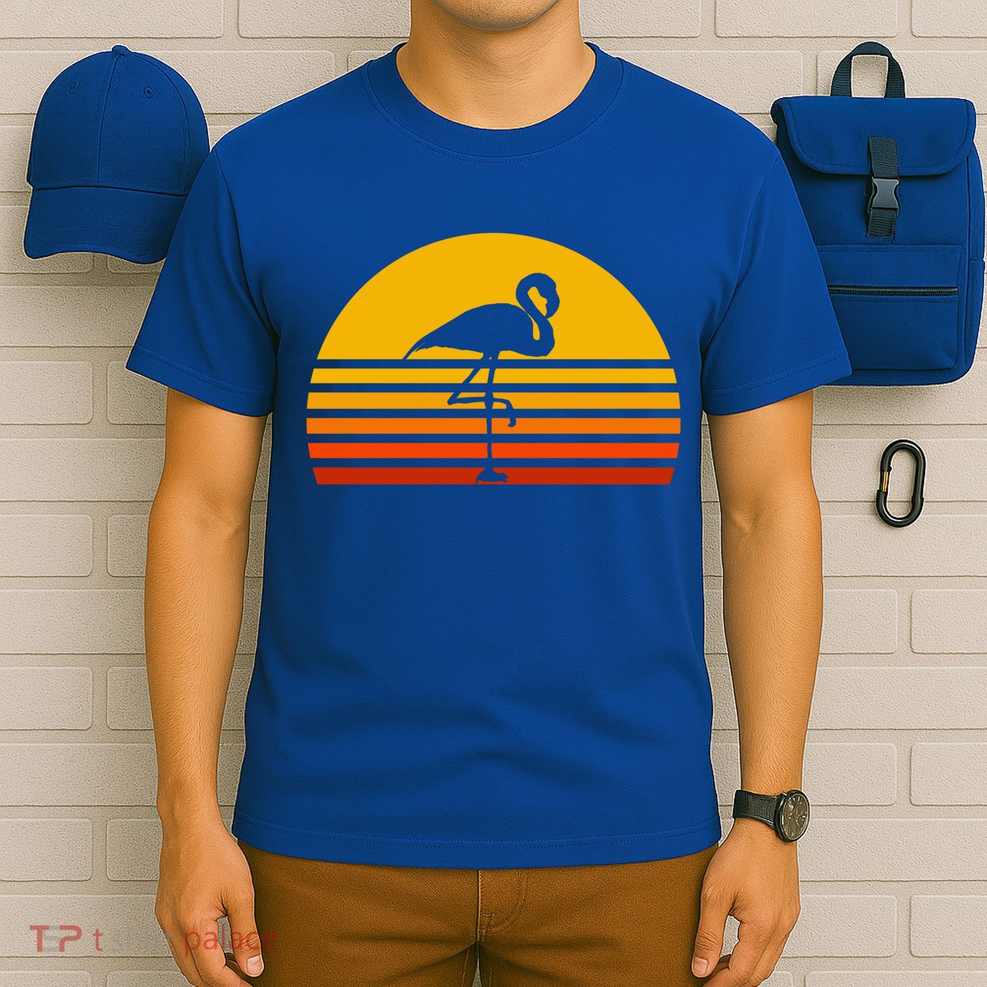 Retro Flamingo Vintage Sunset Flamingo Great Gift T-Shirt