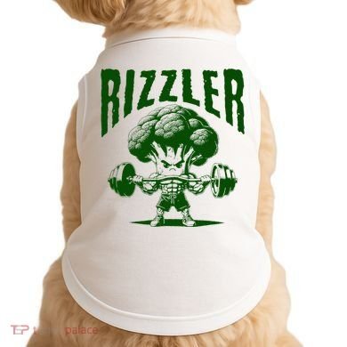 Rizzler Funny Vintage Buff Broccoli Viral Influencer Slang Doggie Tank