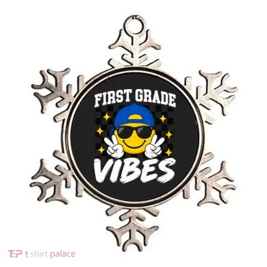 Retro First Vibes Back To School 1st Grade Ornament