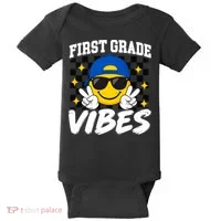 Retro First Vibes Back To School 1st Grade Baby Bodysuit thumb 0
