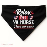 Relax Funny VA Nurse Veteran Nursing Gift USA-Made Doggie Bandana thumb 0