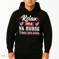 Relax Funny VA Nurse Veteran Nursing Gift Hoodie thumb 2