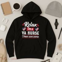Relax Funny VA Nurse Veteran Nursing Gift Hoodie thumb 3