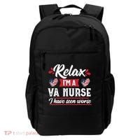 Relax Funny VA Nurse Veteran Nursing Gift Backpack thumb 0