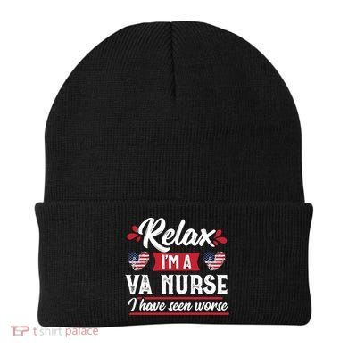 Relax Funny VA Nurse Veteran Nursing Gift Beanie