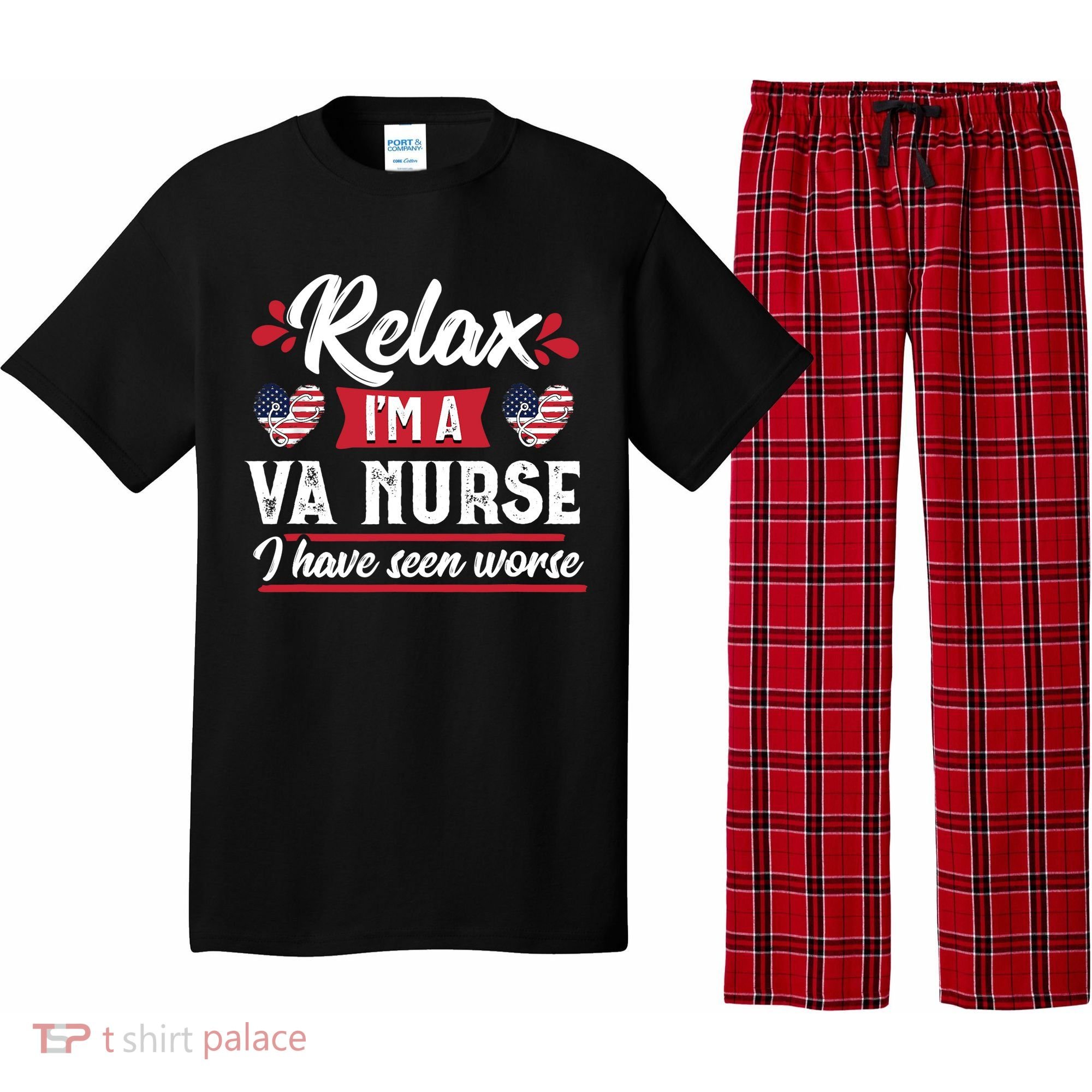 Relax Funny VA Nurse Veteran Nursing Gift Pajama Set