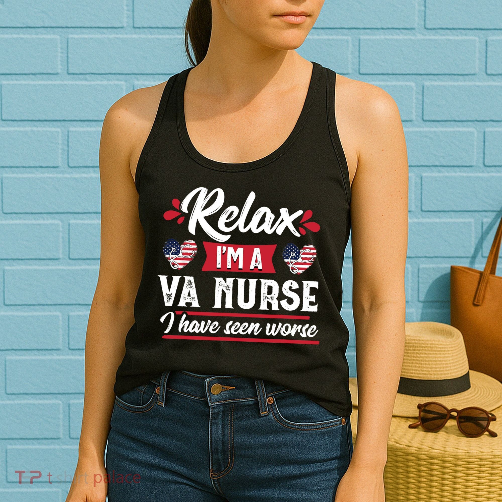 Relax Funny VA Nurse Veteran Nursing Gift Women's Tank Top