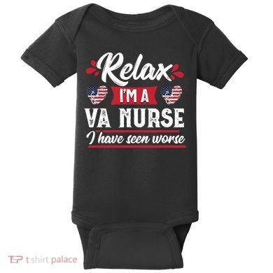 Relax Funny VA Nurse Veteran Nursing Gift Baby Bodysuit