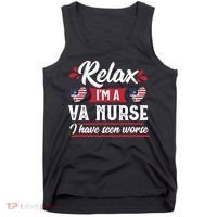 Relax Funny VA Nurse Veteran Nursing Gift Tank Top thumb 0