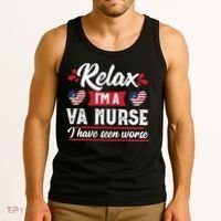 Relax Funny VA Nurse Veteran Nursing Gift Tank Top thumb 3
