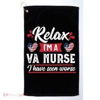 Relax Funny VA Nurse Veteran Nursing Gift Golf Towel thumb 0