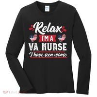 Relax Funny VA Nurse Veteran Nursing Gift Women's Long Sleeve Shirt thumb 0