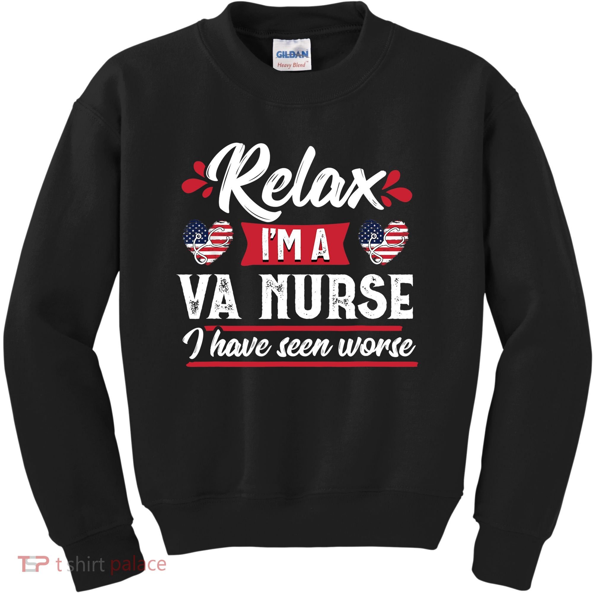 Relax Funny VA Nurse Veteran Nursing Gift Kids Sweatshirt