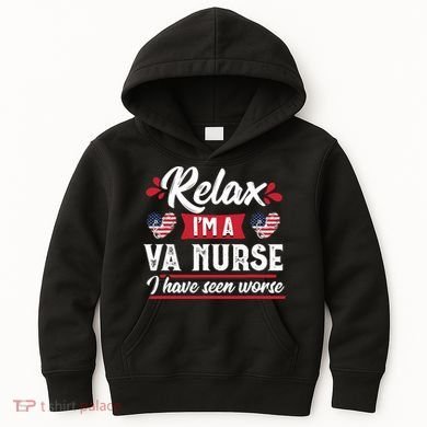 Relax Funny VA Nurse Veteran Nursing Gift Kids Hoodie