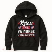 Relax Funny VA Nurse Veteran Nursing Gift Kids Hoodie thumb 0