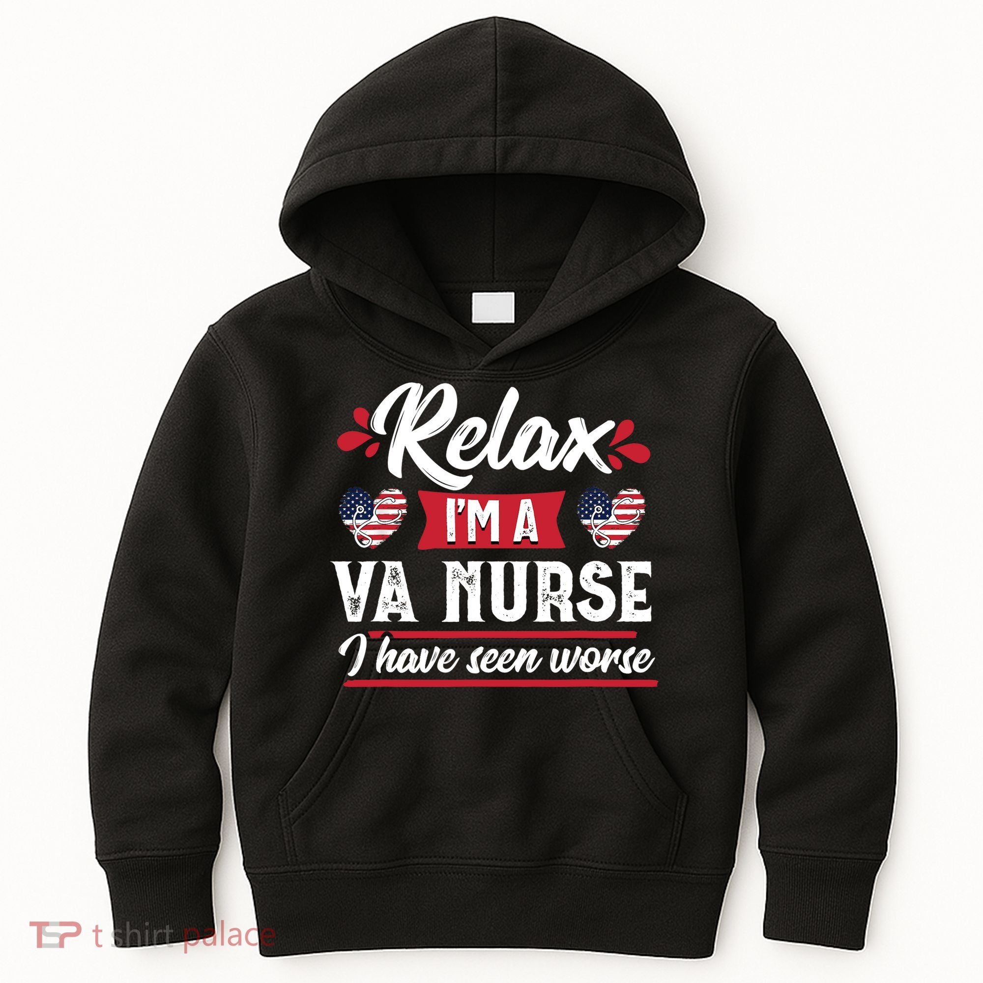 Relax Funny VA Nurse Veteran Nursing Gift Kids Hoodie