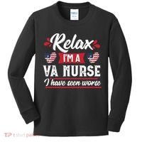 Relax Funny VA Nurse Veteran Nursing Gift Kids Long Sleeve Shirt thumb 0