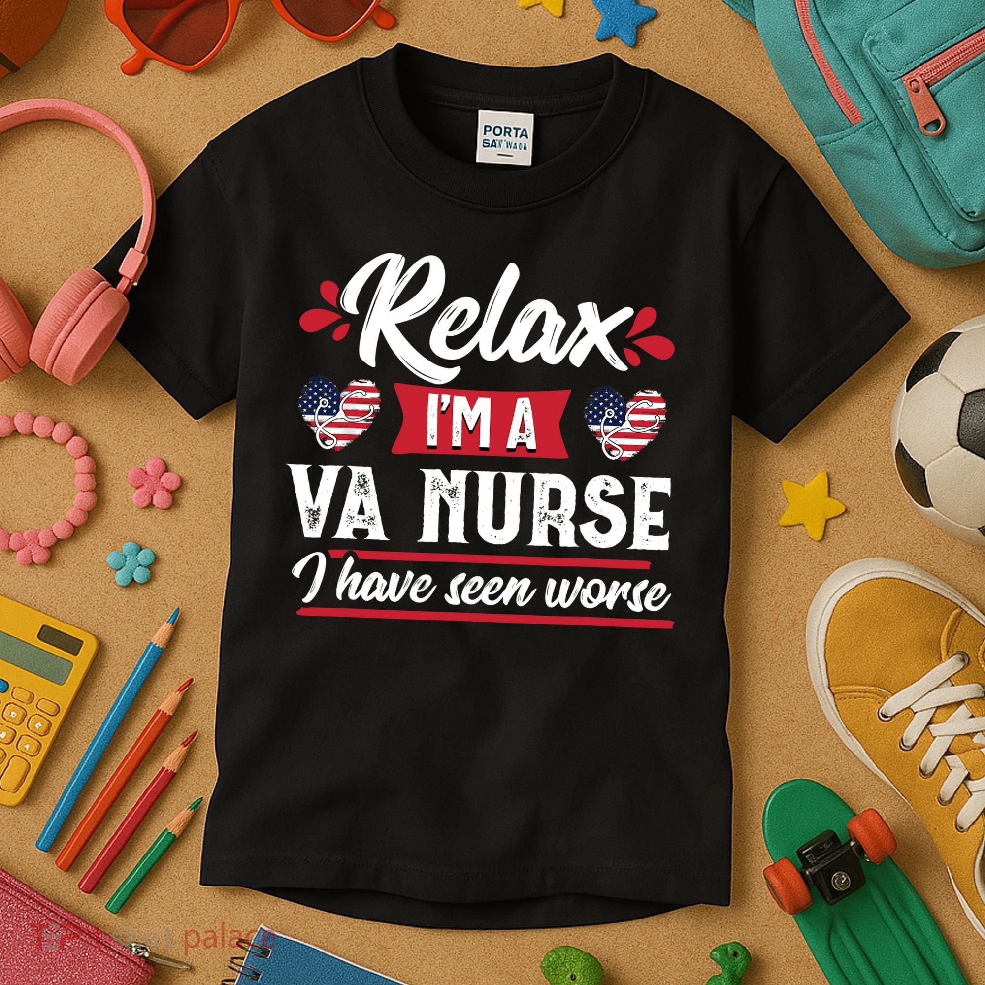 Relax Funny VA Nurse Veteran Nursing Gift Kids T-Shirt