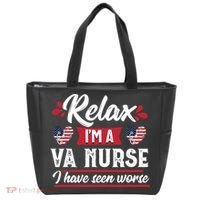 Relax Funny VA Nurse Veteran Nursing Gift Tote Bag thumb 0