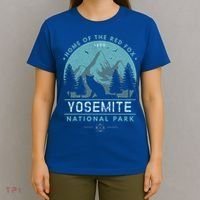 Red Fox Wilderness Gift Yosemite National Park California T-Shirt thumb 4