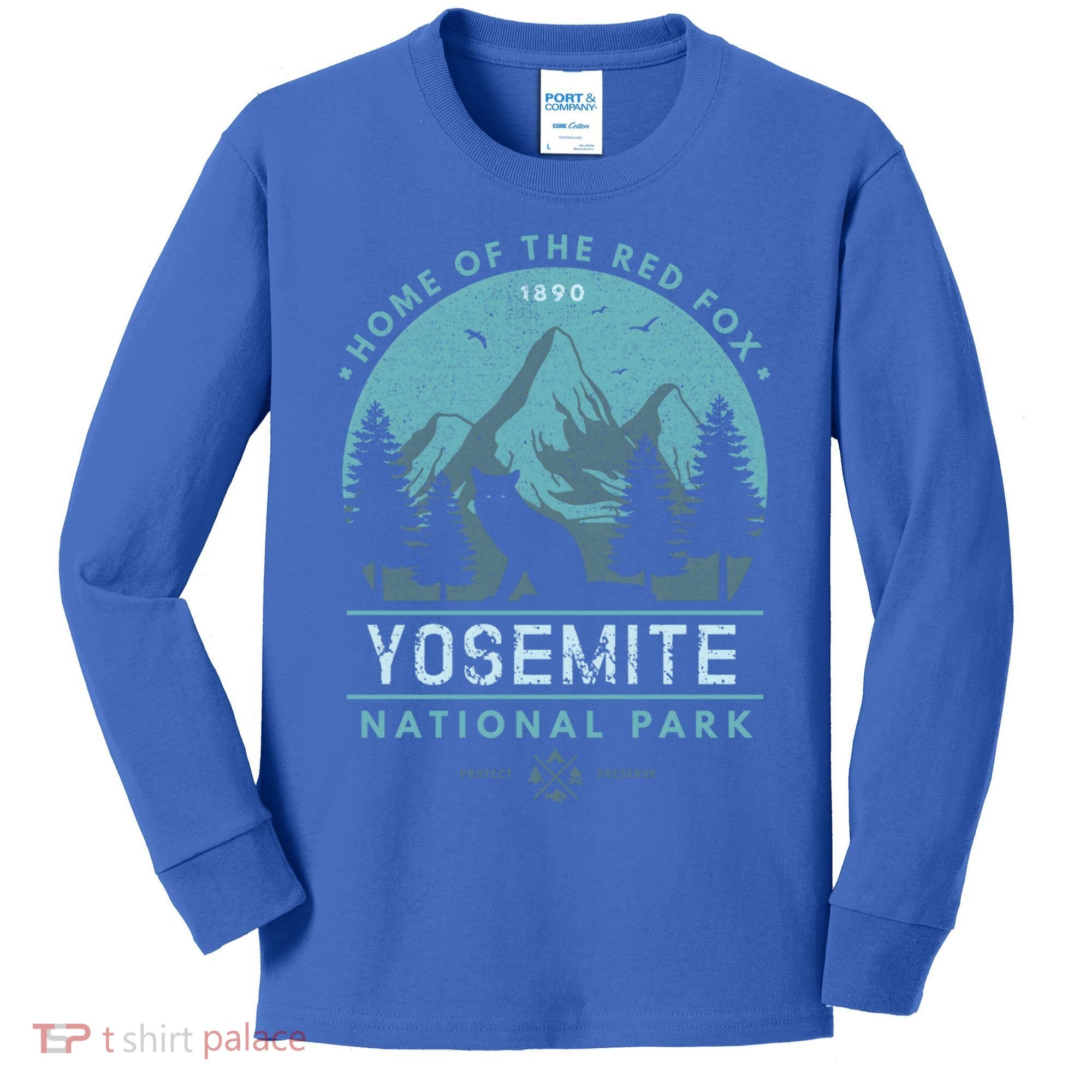 Red Fox Wilderness Gift Yosemite National Park California Kids Long Sleeve Shirt
