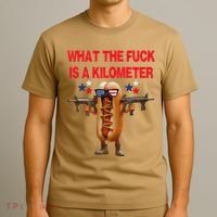 Retro Funny Wtf Is A Kilometer American Hotdog 4th Of July T-Shirt thumb 3