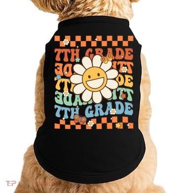 Retro Groovy 7Th Grade Back To School Happy First Day School Cool Gift Doggie Tank