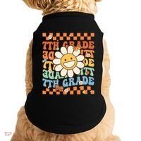 Retro Groovy 7Th Grade Back To School Happy First Day School Cool Gift Doggie Tank thumb 0