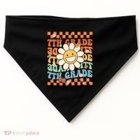 Retro Groovy 7Th Grade Back To School Happy First Day School Cool Gift USA-Made Doggie Bandana thumb 0